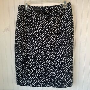 Talbots Black and White Dotted Pencil Skirt
